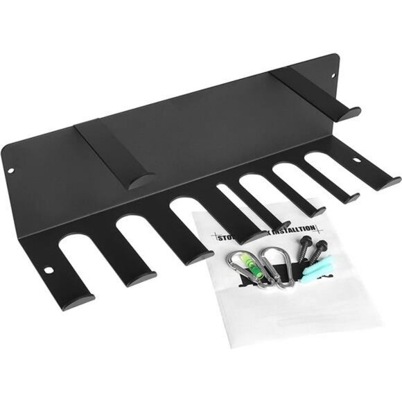 Resistance Bands Rack Wall Mount Home Gym Equipment Storage Rack, 16.5", Black - Picture 1 of 6